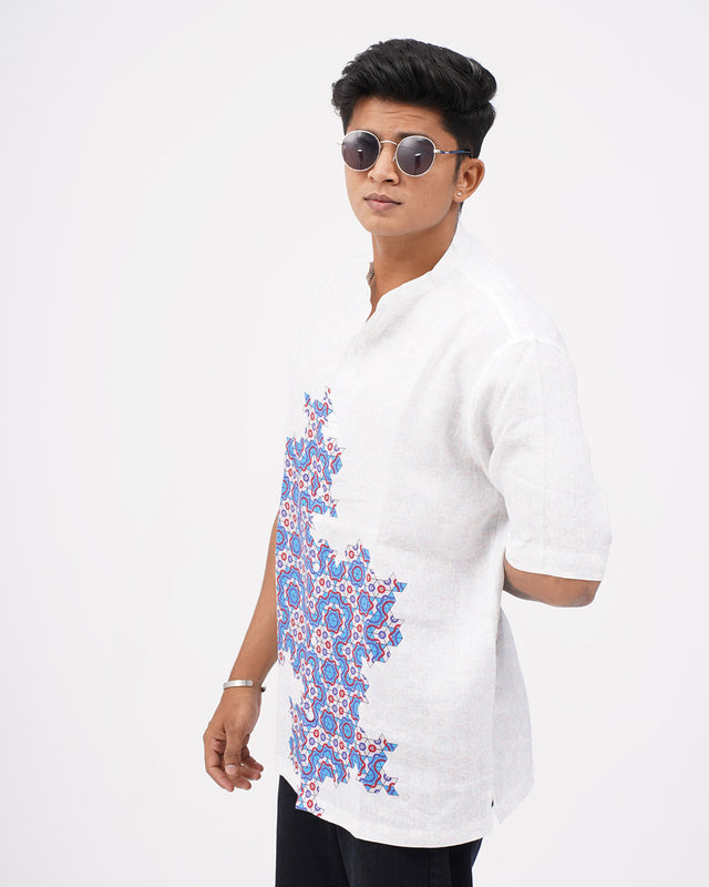 Modern Aura Pure White Linen Short Sleeve Shirt