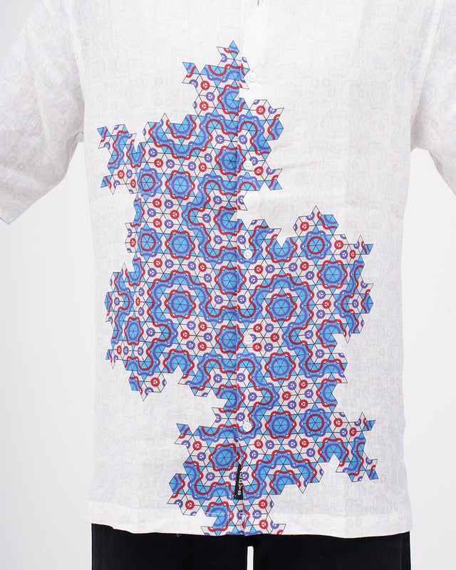 Modern Aura Pure White Linen Short Sleeve Shirt