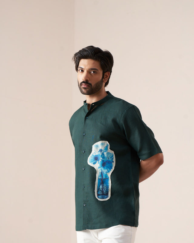 Green Shirt, shirt for men, shirt for women, shirts for men, shirts for women, Short Sleeve shirt, satin linen shirt, beach wear shirt, party wear shirt
