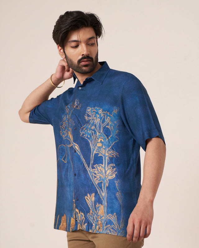 Sapphire Bloom Pure Ecovero (viscose) Short Sleeve Shirt