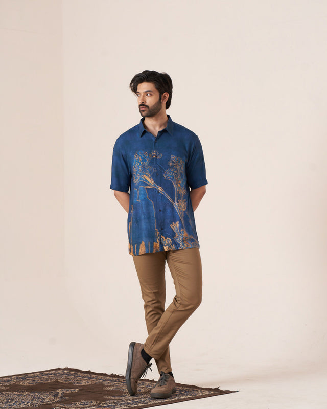 Sapphire Bloom Pure Ecovero (viscose) Short Sleeve Shirt