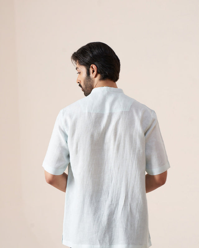 Serene Collage (Pure Linen Short Sleeve Shirt) – AddysForMen®️