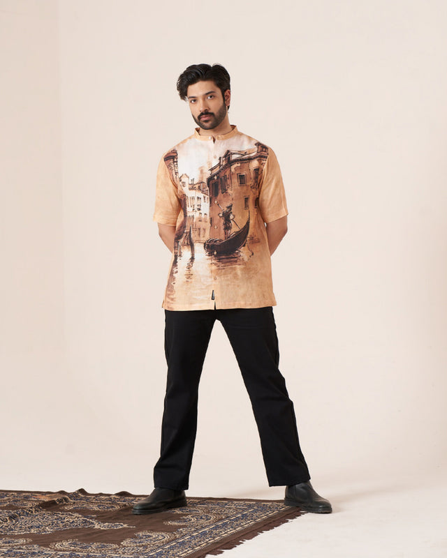 Venetian Reverie (Pure Linen Short Sleeve Shirt) – AddysForMen®️