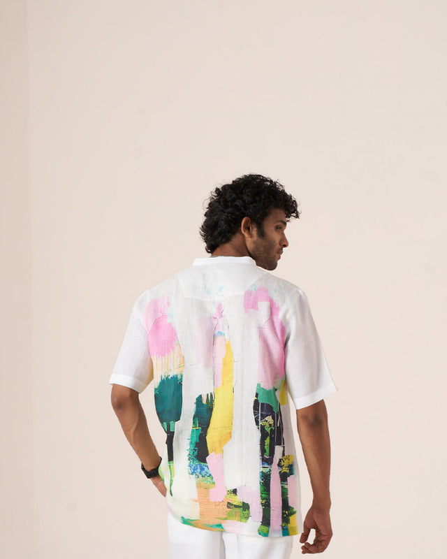 Abstract Drift (Pure Linen Short Sleeve Shirt) – AddysForMen®️