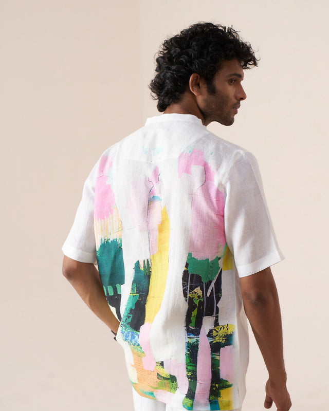 Abstract Drift (Pure Linen Short Sleeve Shirt) – AddysForMen®️