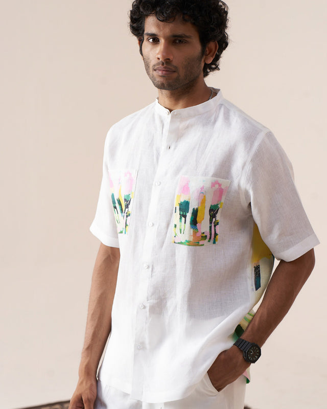 Abstract Drift (Pure Linen Short Sleeve Shirt) – AddysForMen®️