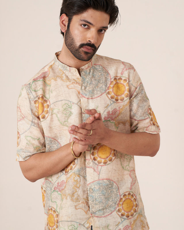 Worldly Canvas (Pure Linen Short Sleeve Shirt) – AddysForMen®️