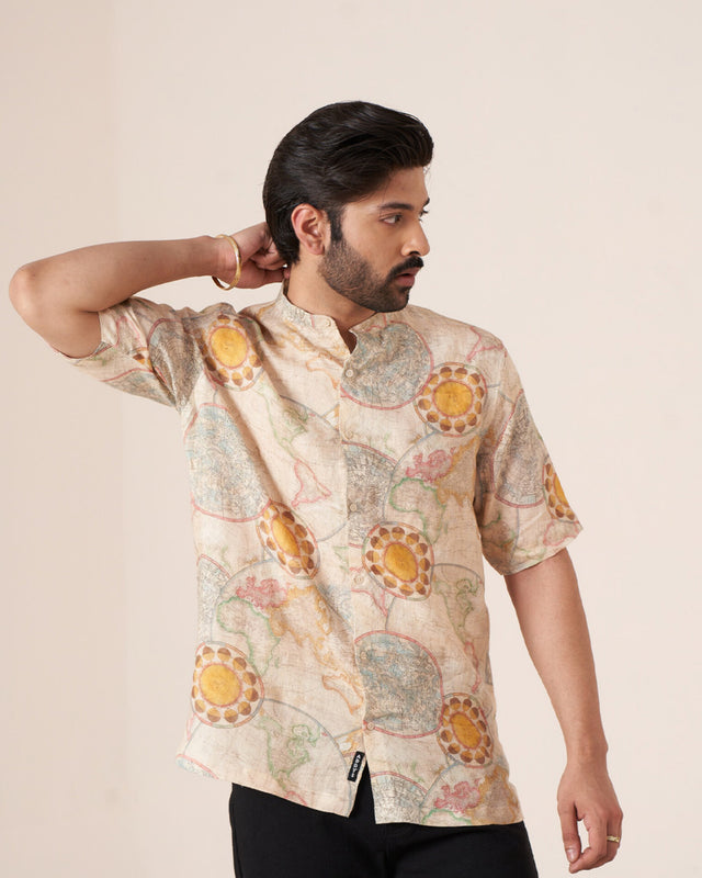 Worldly Canvas (Pure Linen Short Sleeve Shirt) – AddysForMen®️