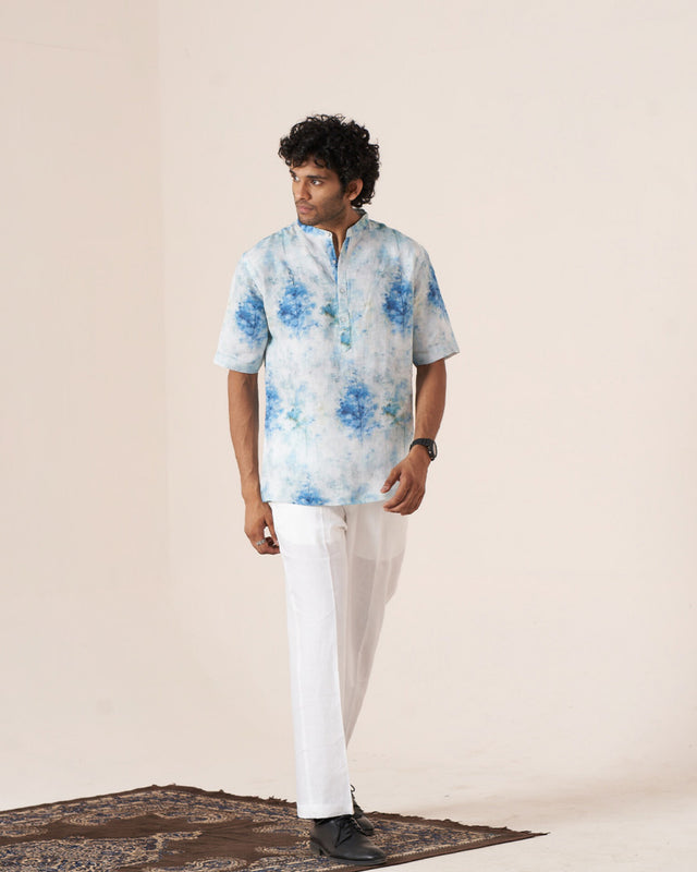 Skybound Bliss (Pure Linen Short Sleeve Shirt) – AddysForMen®️