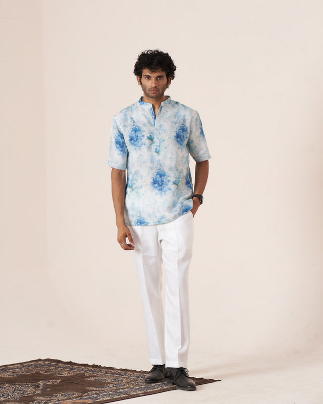 Skybound Bliss (Pure Linen Short Sleeve Shirt) – AddysForMen®️