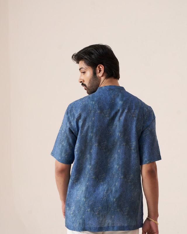 Blue Blossom (Pure Linen Short Sleeve Shirt) – AddysForMen®️