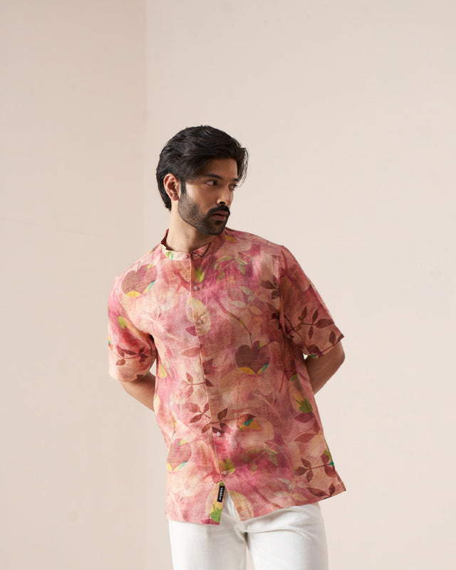 Floral Mirage (Pure Linen Short Sleeve Shirt) – AddysForMen®️