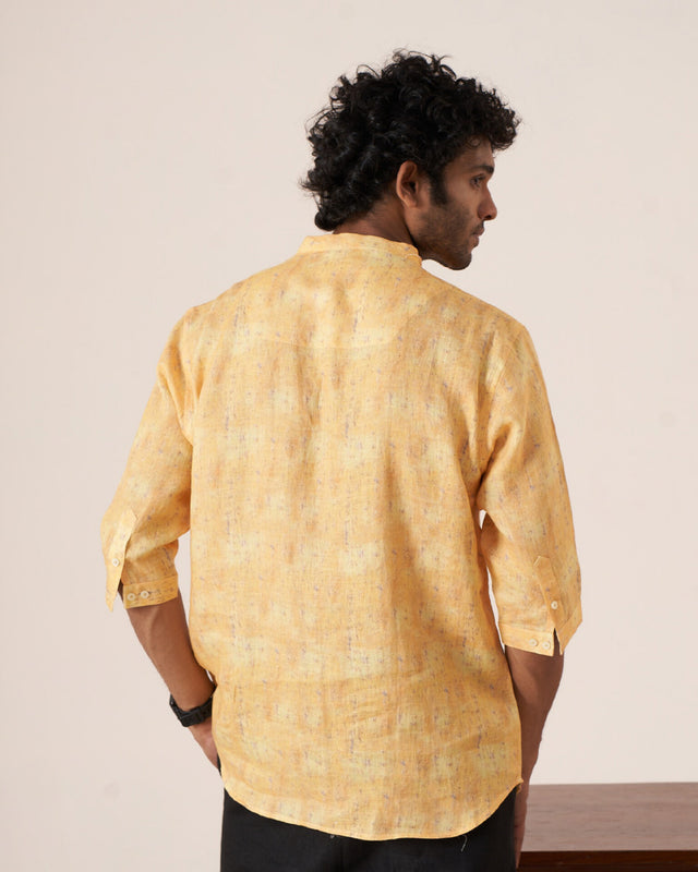 Sunlit Blooms (Pure Linen 3/4 Sleeve Shirt) – AddysForMen®️