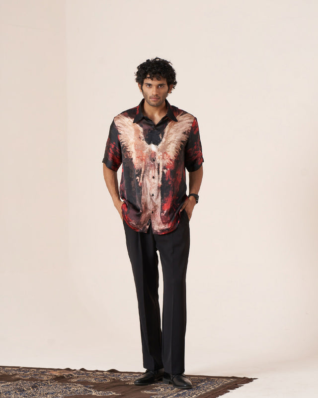 Celestial Wings Pure Bemberg Satin Short Sleeve Shirt