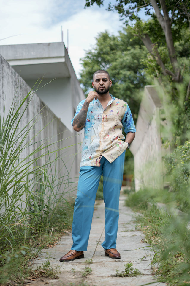 Whispering Waves (Pure Linen Shirt) – AddysForMen®️
