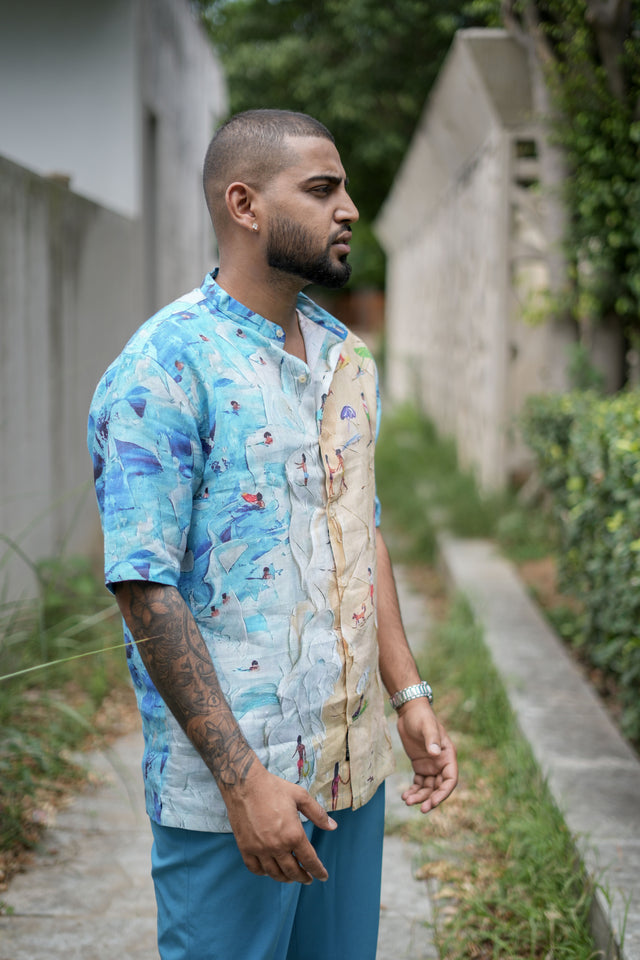 Whispering Waves (Pure Linen Shirt) – AddysForMen®️