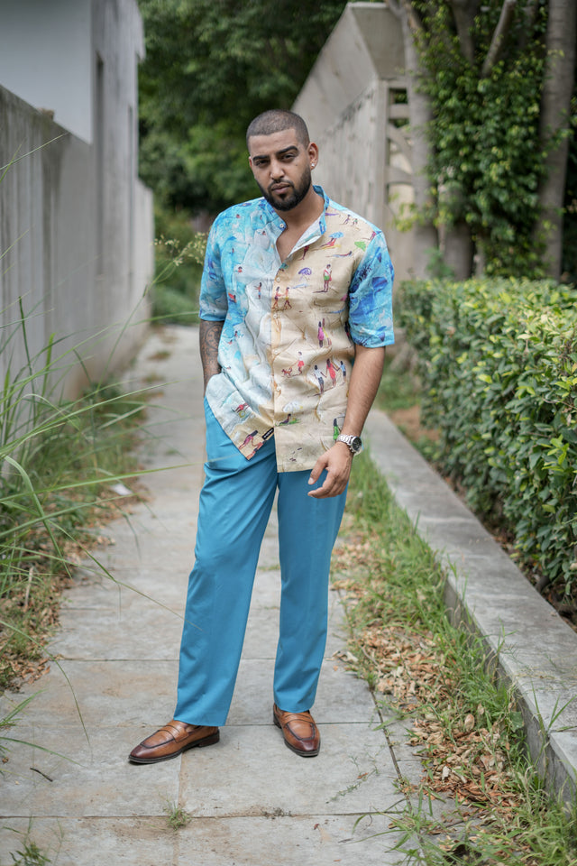 Whispering Waves (Pure Linen Shirt) – AddysForMen®️