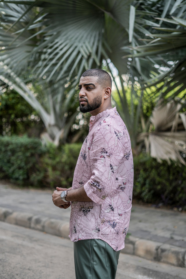 Tranquil Traces (3/4 sleeve Pure Linen Shirt) – AddysForMen®️