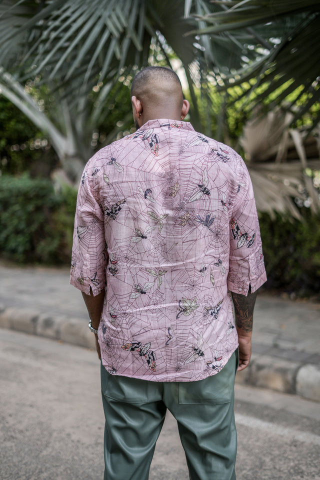 Tranquil Traces (3/4 sleeve Pure Linen Shirt) – AddysForMen®️