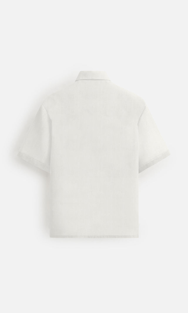 Modern Splash Pure Satin Linen Short Sleeve Shirt