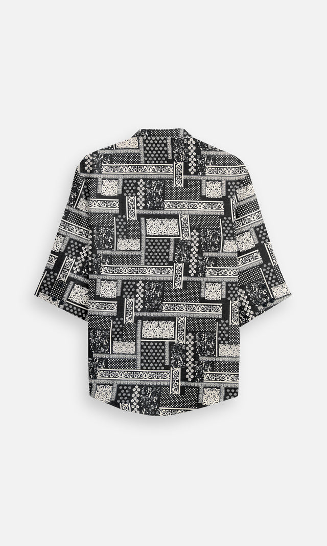 Adorable Floral (Pure Linen Kurta Style Shirt) - AddysForMen®️