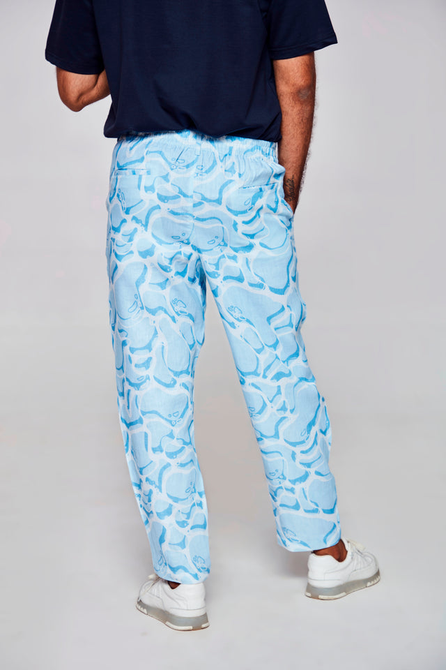 Blue Cat : Pure Linen Loose Tapered Fit Pant