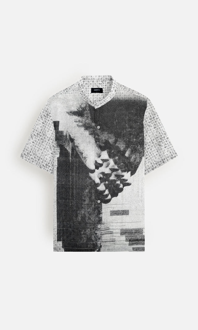 Urban Ink Printed Pure Linen Short Sleeve Shirt - AddysForMen®
