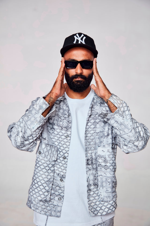 Midnight Jazz : Pure Linen Crop Length Jacket