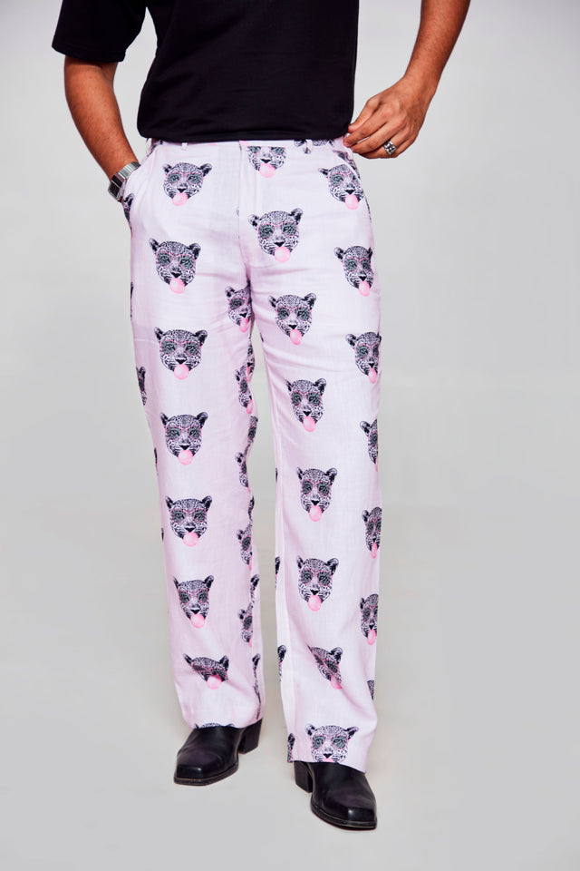 bubble cat : Pure Linen Wide Leg Loose Fit Pant