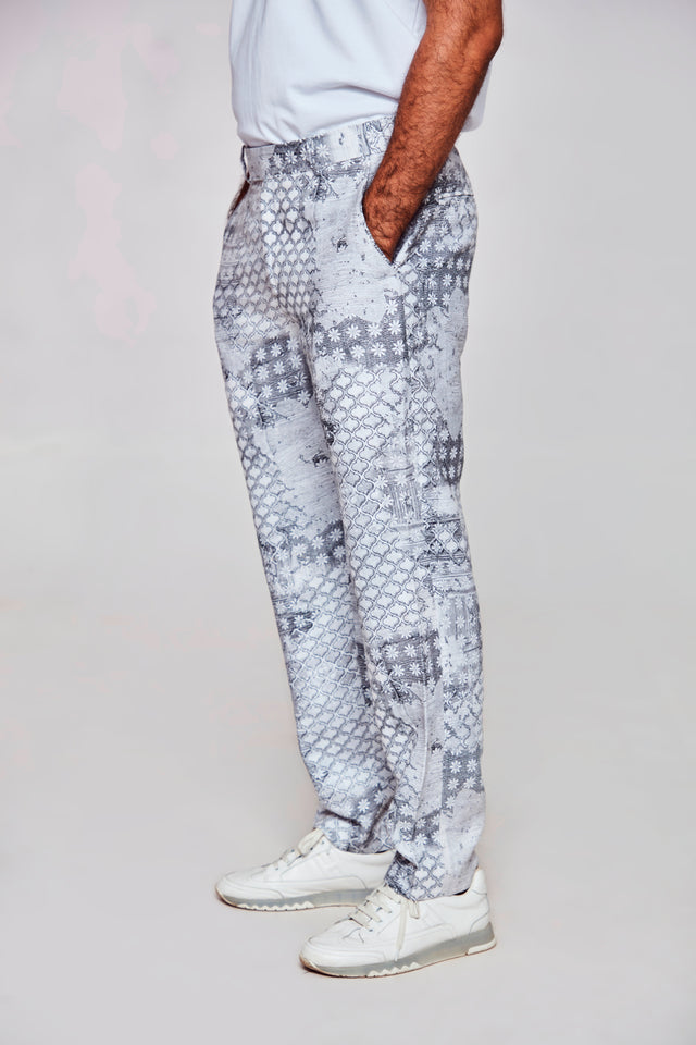 white wind :Pure Linen Loose Tapered Fit Pant