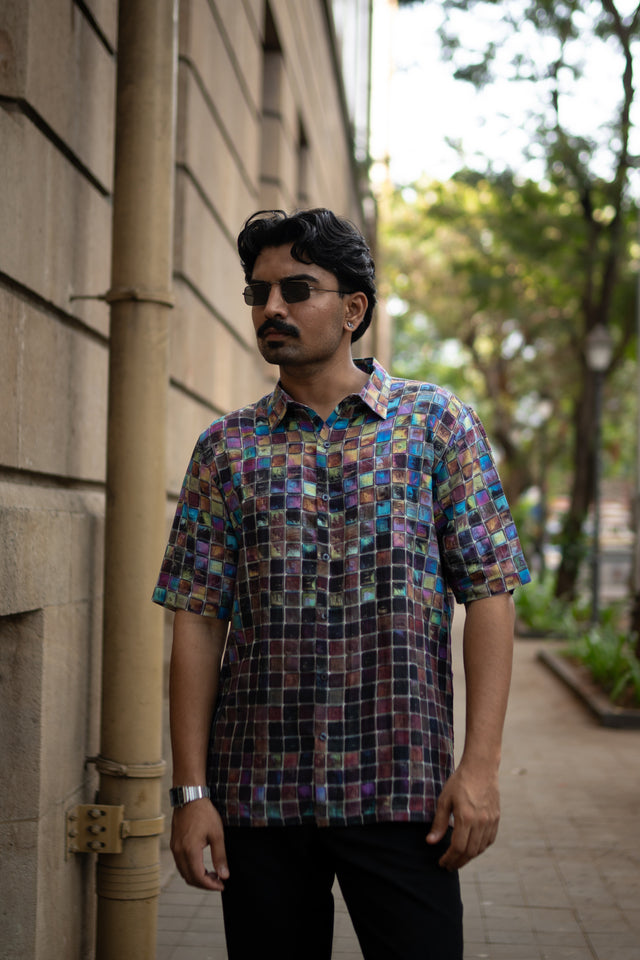Urban Spectrum Pure Satin Linen Short Sleeve Shirt