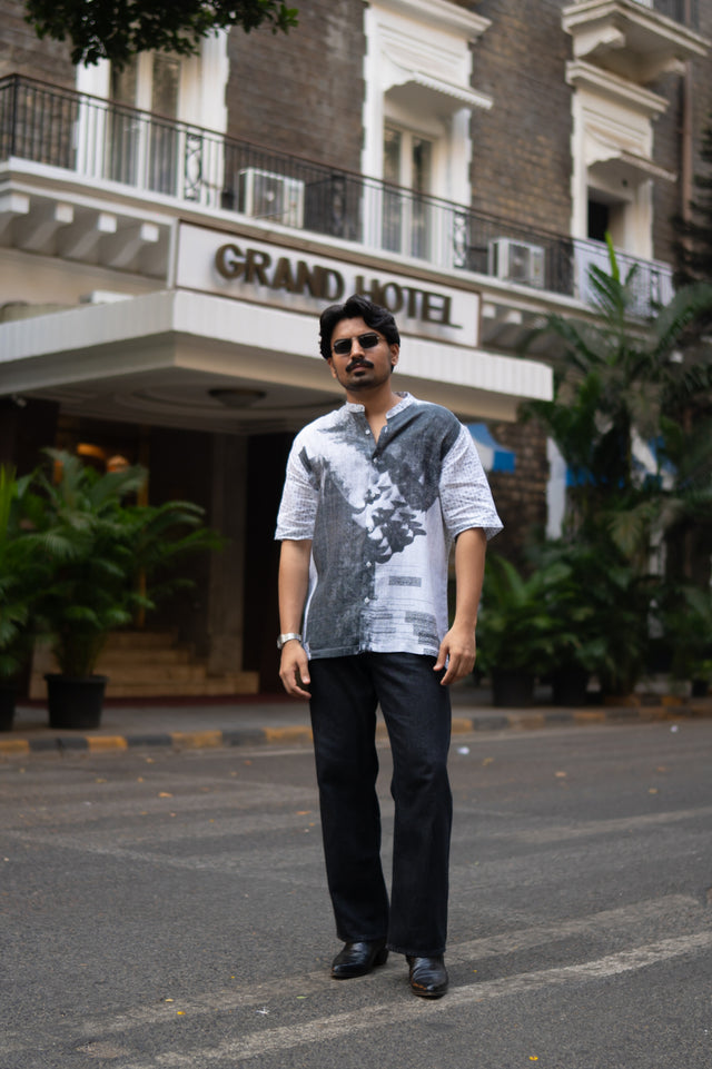 Urban Ink Pure Linen Shirt, shirt for men, shirt for women, shirts for men, shirts for women, Short Sleeve shirt, satin Pure Linen shirt, beach wear shirt, party wear shirt