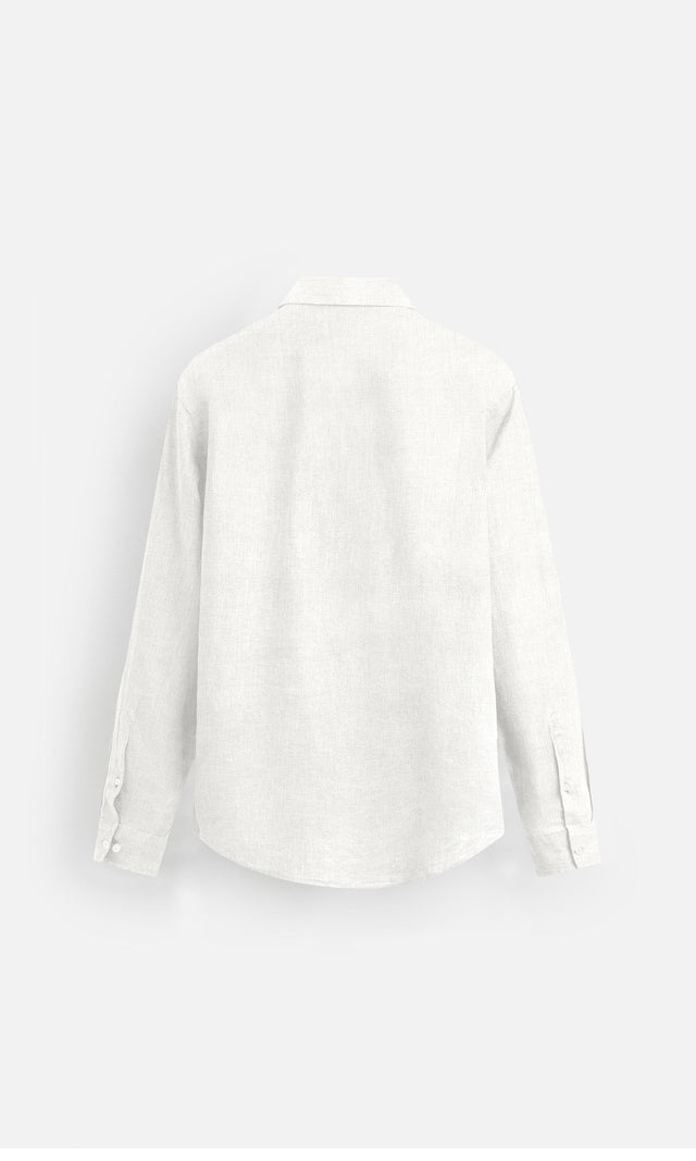 Off White Formal Wear Pure Linen full Sleeve Shirt - AddysForMen®