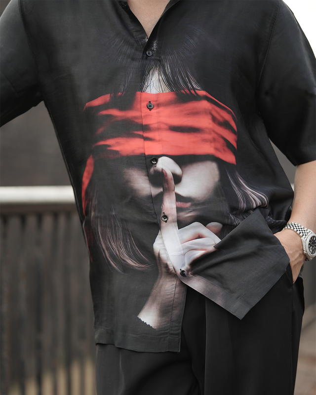 Dark Hush Pure Bemberg Satin Short Sleeve Shirt