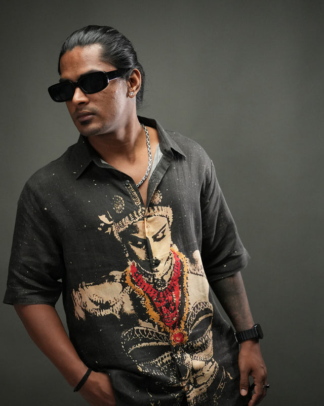 Warrior Spirit Pure Satin Linen Short Sleeve Shirt