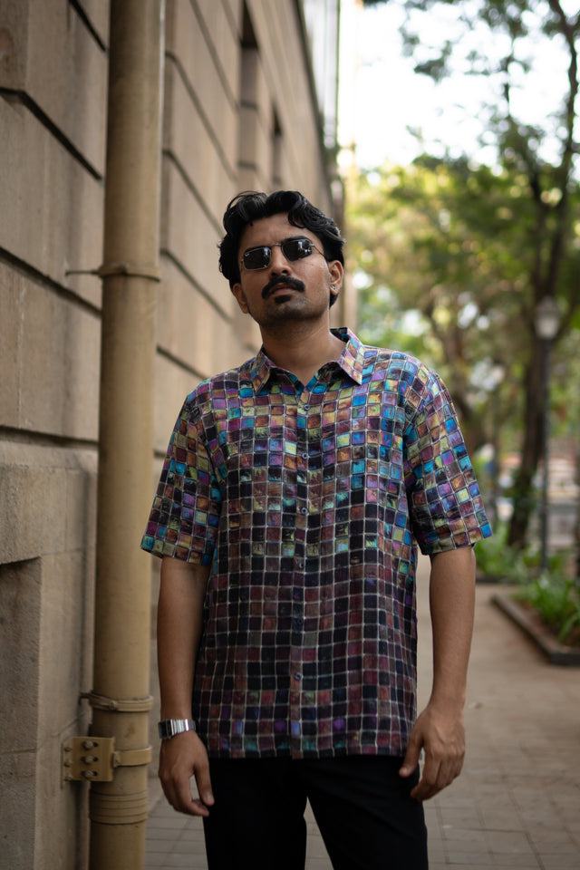 Urban Spectrum Pure Satin Linen Short Sleeve Shirt