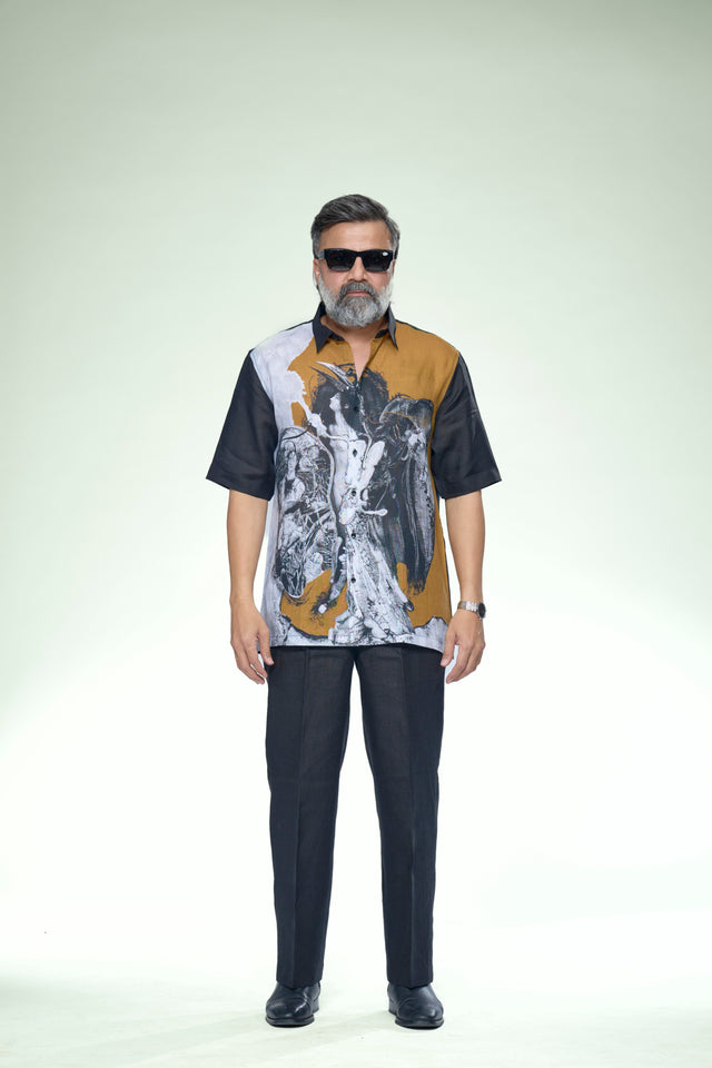 The Ethereal Muse Pure Linen Short Sleeve Shirt – AddysForMen®️