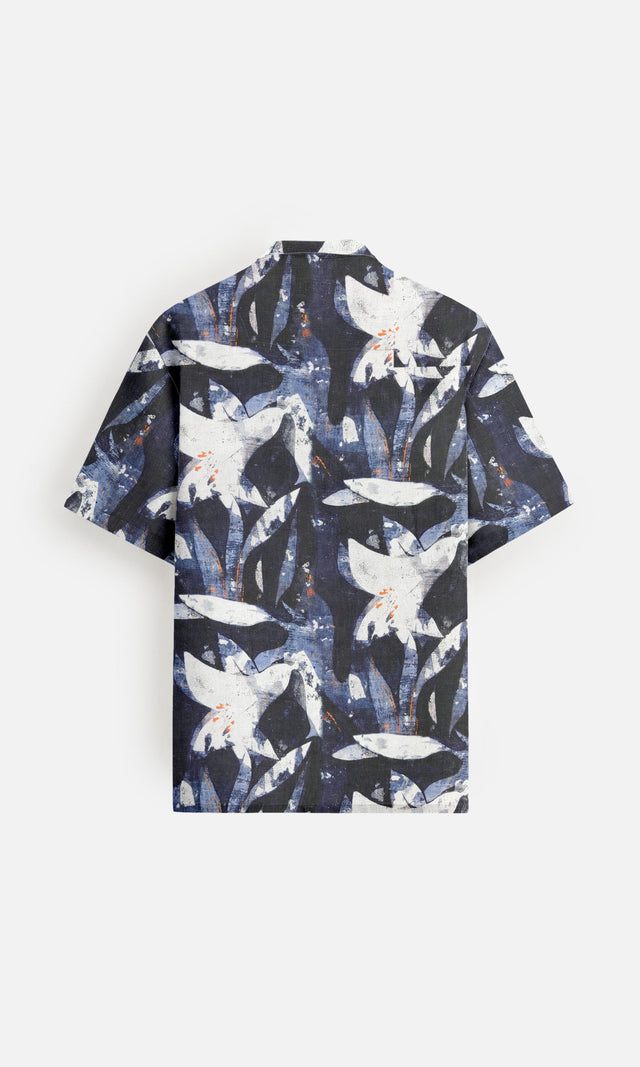 Abstarct Bloom Unisex (Pure Linen Short Sleeve Shirt) - AddysForMen®