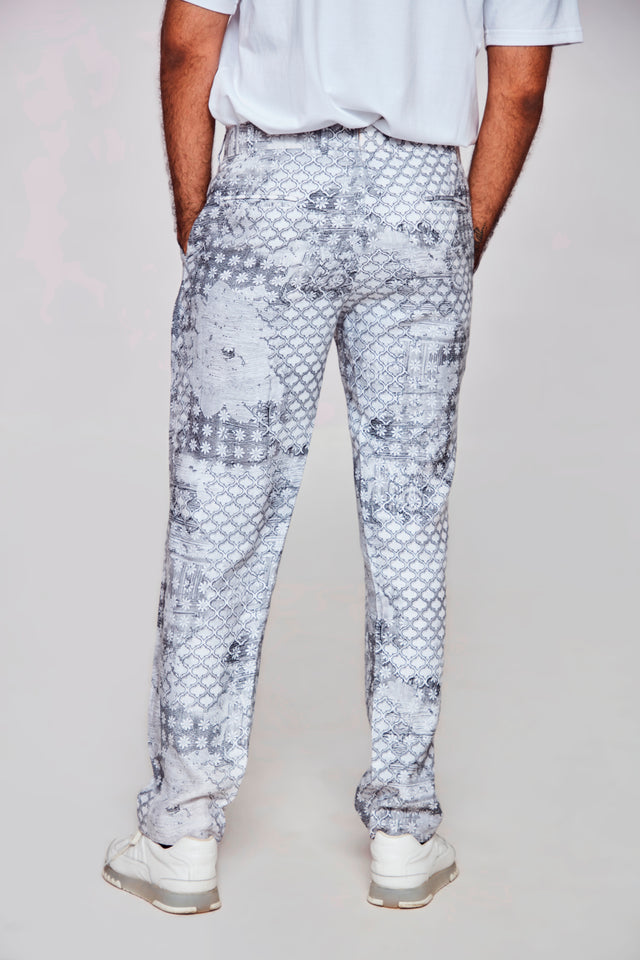 white wind :Pure Linen Loose Tapered Fit Pant