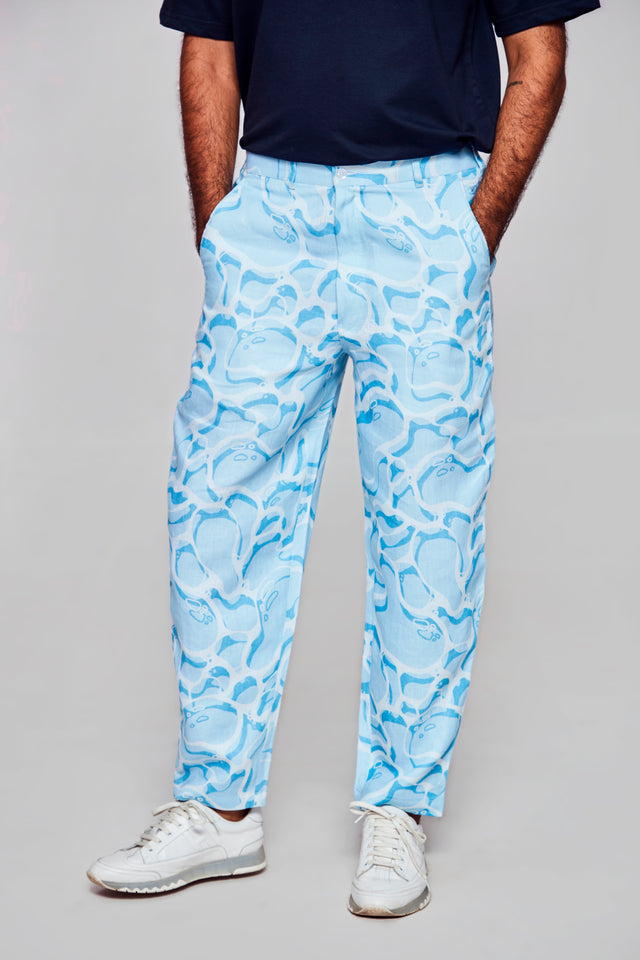 Blue Cat : Pure Linen Loose Tapered Fit Pant