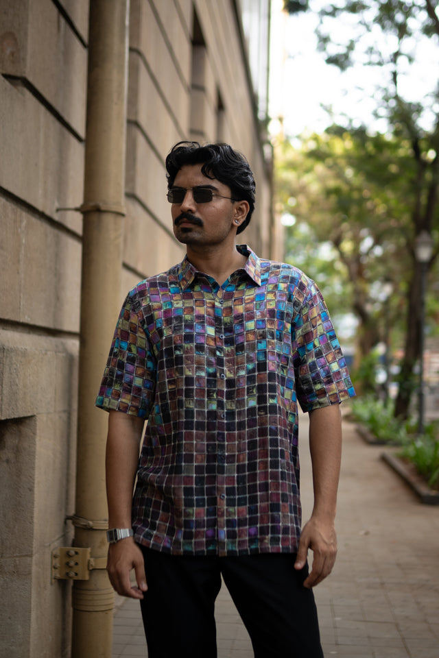 Urban Spectrum Pure Satin Linen Short Sleeve Shirt