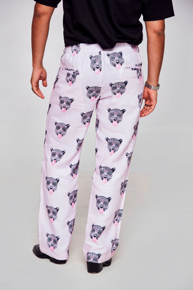 bubble cat : Pure Linen Wide Leg Loose Fit Pant