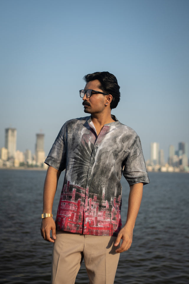 Smoke Wave Unisex (Pure Linen Short Sleeve Shirt) - AddysForMen®