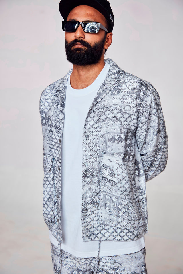 Midnight Jazz : Pure Linen Crop Length Jacket
