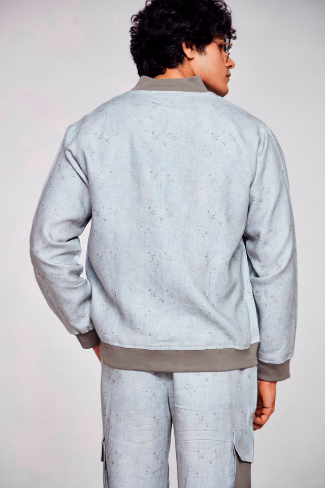 Mystic Mirage : Pure Linen Crop Length Jacket