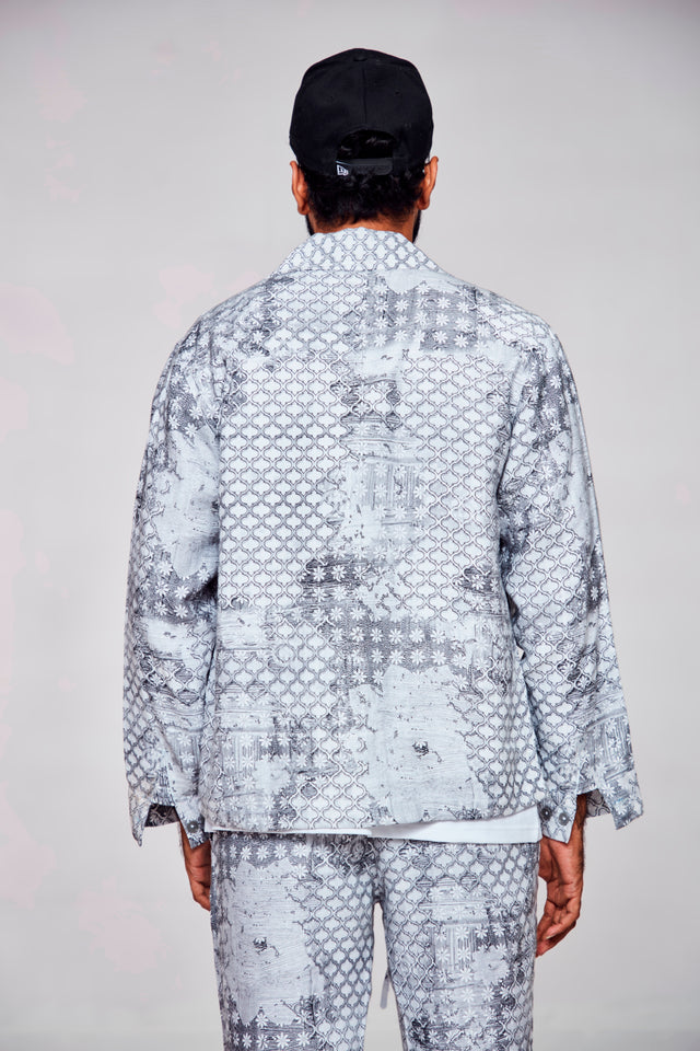 Midnight Jazz : Pure Linen Crop Length Jacket