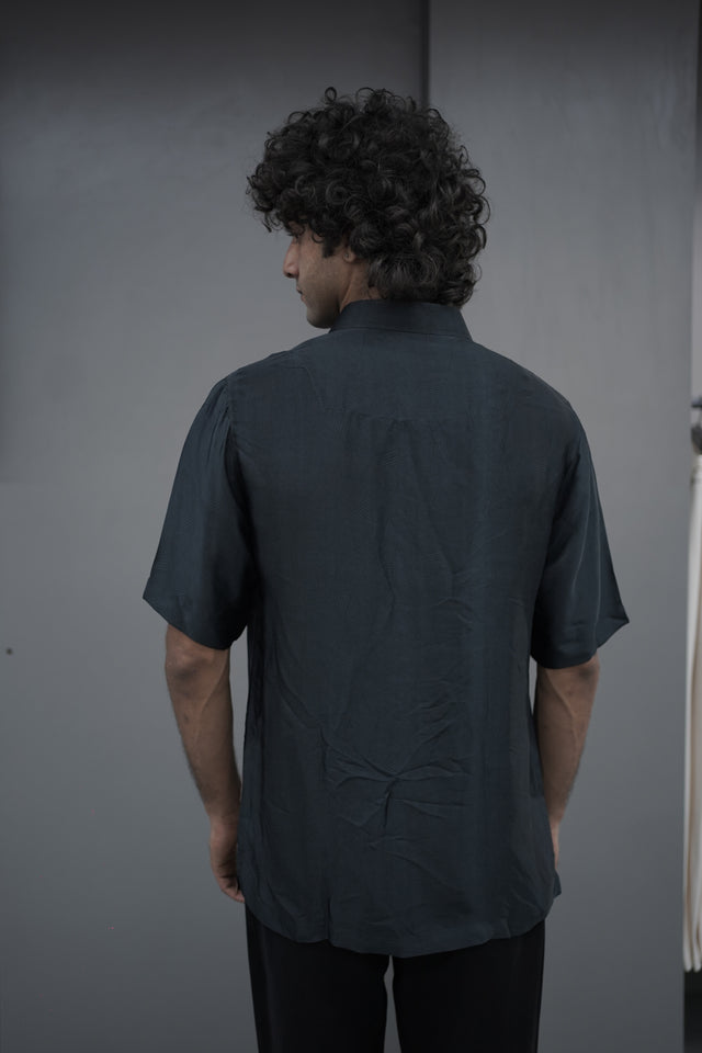 The Apex Luster: Tiger Digital Print Pure Bemberg Satin Short Sleeve Shirt - AddysForMen®️