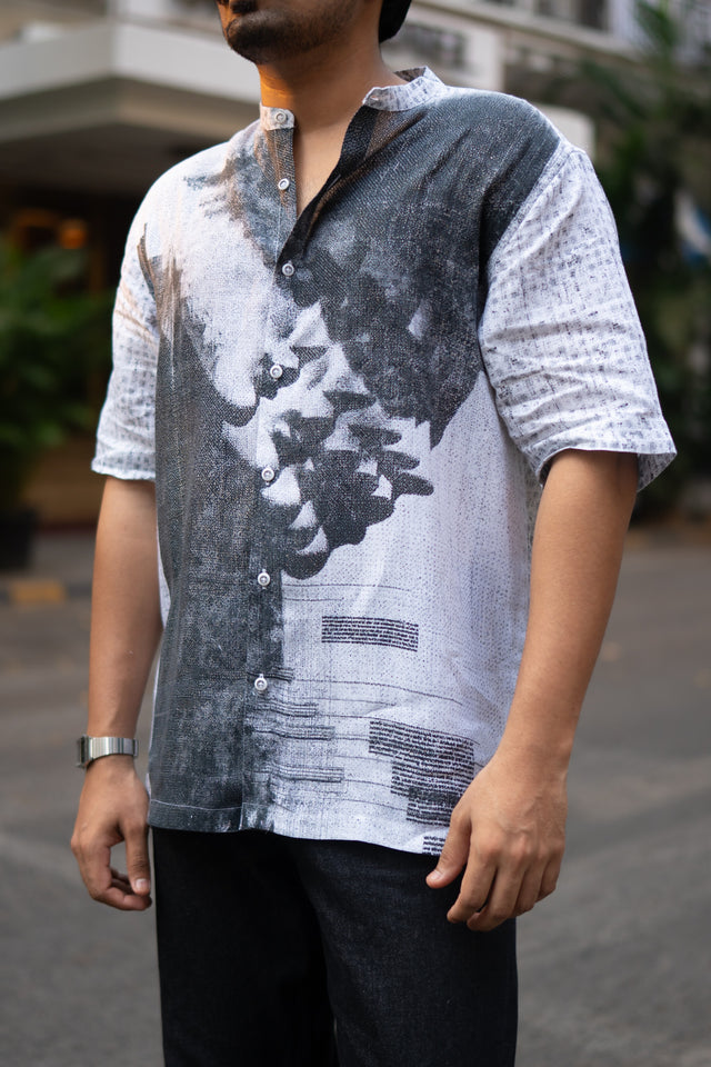 Urban Ink Printed Pure Linen Short Sleeve Shirt - AddysForMen®