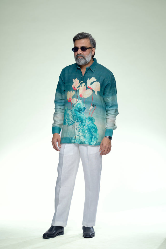 Lotus Art Pure Linen Full Sleeve Shirt - AddysForMen®