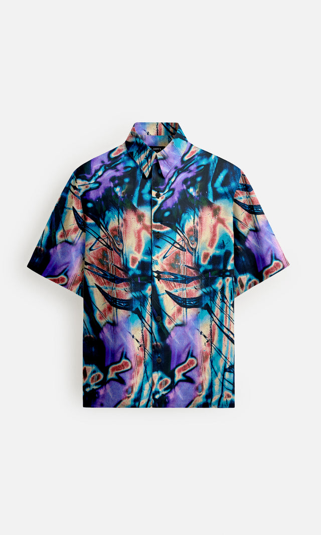 Stylish Urban Canvas Bemberg Satin Digital Print Shirt